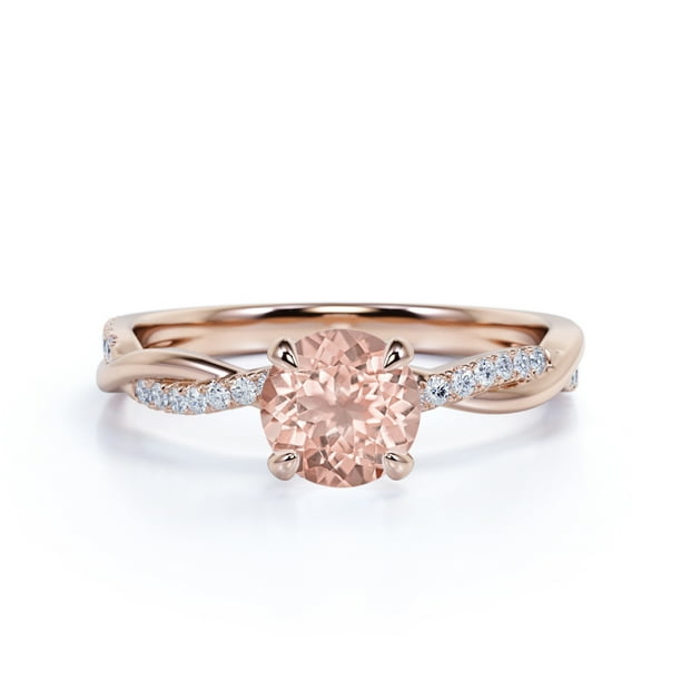 1 Tcw Round Cut Moissanite Engagement Ring Promise Women Ring Twisted Nature Inspired Wedding Ring Gift for her propose ring